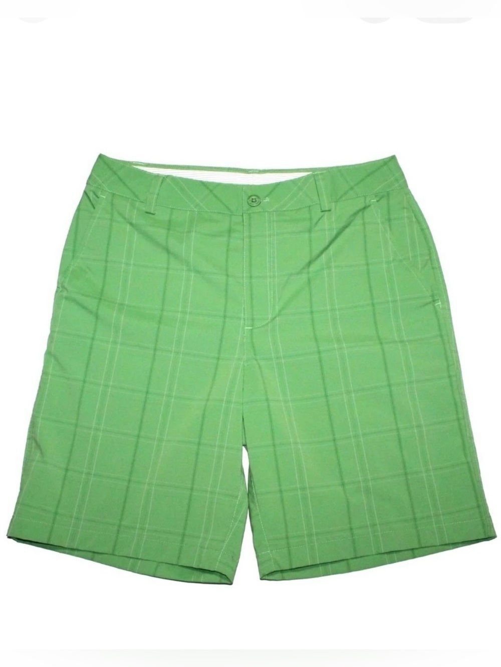 Under Armour Men’s Performance Green Plaid Flat Front Chino Golf Shorts Size 40